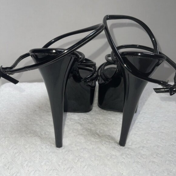 Cape Robbin Black Strappy Platform High Heels - Picture 3 of 6